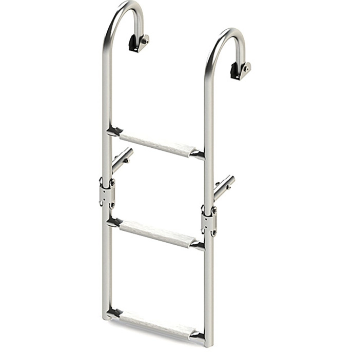 Трап складной с горизонтальным креплением 3 белых ступени 270 мм (040176WT)